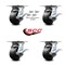 Service Caster 4 Inch Polyolefin Caster Set with Roller Bearing and Brakes/Swivel Locks SCC SCC-35S420-POR-SLB-BSL-4 - alternate 3